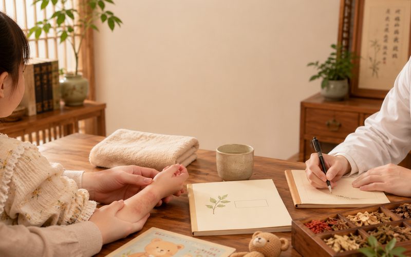 婴儿湿疹与小儿湿疹中医调理案例：医师为孩子问诊记录