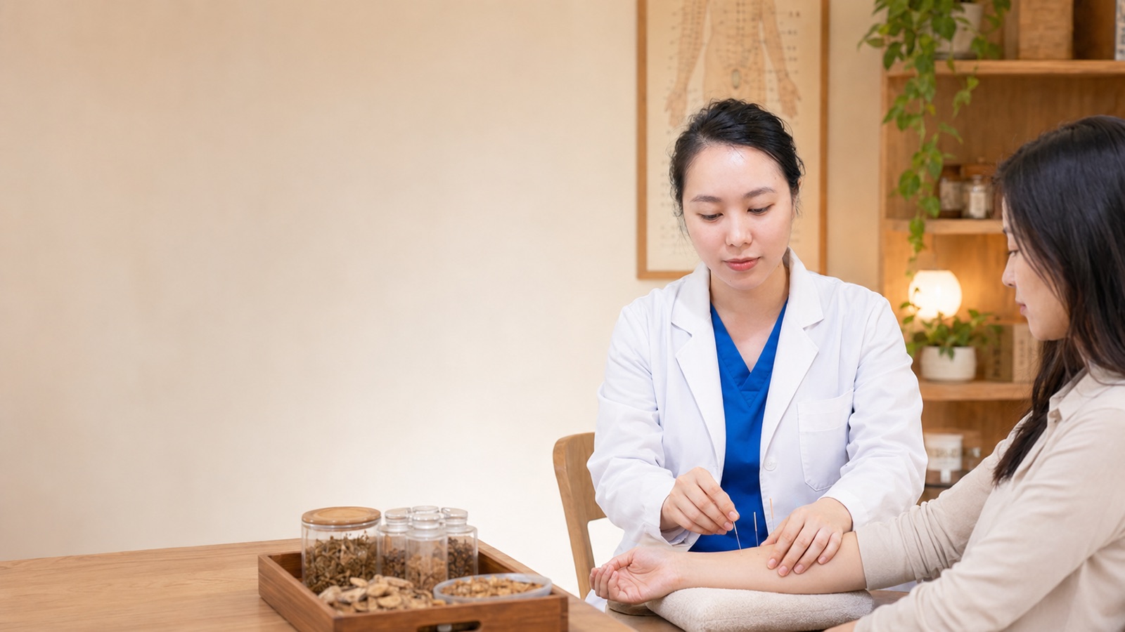 湿疹针灸有用吗——华仁堂张美茹中医师为患者施针辨证调理